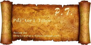 Péteri Tibor névjegykártya