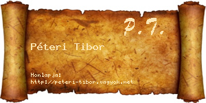 Péteri Tibor névjegykártya